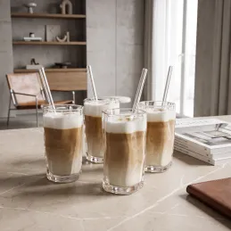 Borosilikat-Kaffeeglas WAVE 275 ml / Transparent