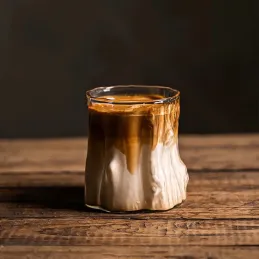 Borosilikat-Kaffeeglas WOOD 300 ml / Transparent