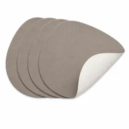 Set mit 4 Untersetzern für Tassen und Gläser LANIO 110 x 140 mm / Beige