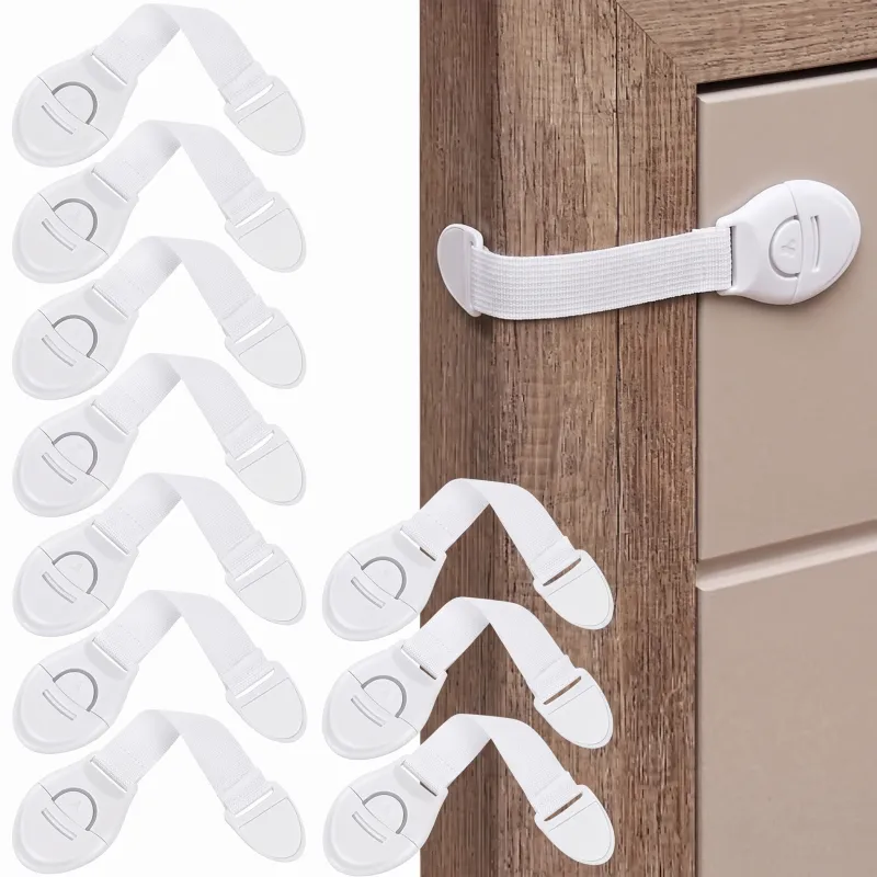 Set mit 10 Sicherheitsverschlüssen für Türen und Schubladen / Weiß