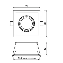 Design-Spotleuchte mit Schwenkfunktion ADAMO SQUARE / Schwarz matt