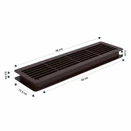 Beidseitiges Lüftungsgitter für Türen 430 x 115 mm / Dunkelbraun