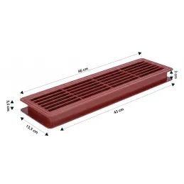 Beidseitiges Lüftungsgitter für Türen 430 x 115 mm / Calvados