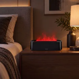 LED Aroma-Diffusor mit Flammeneffekt GALO / Schwarz