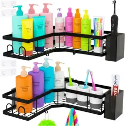 Set aus 2 hängenden Eckregalen SAND / Schwarz matt