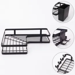 Set aus 2 hängenden Eckregalen SAND / Schwarz matt