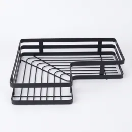 Set aus 2 hängenden Eckregalen SAND / Schwarz matt