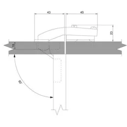Scharnier 90° SLIDE-ON