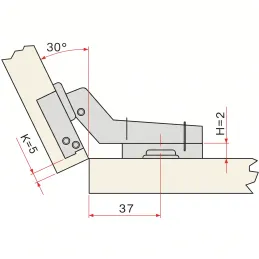 Scharnier 30° SLIDE-ON