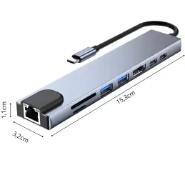Mehrfachsteckdose mit 8-in-1-Anschlüssen / Schwarz matt
