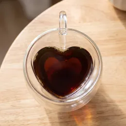 Thermo-Kaffeebecher HEART 240 ml / Transparent
