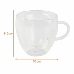 Thermo-Kaffeebecher HEART 240 ml / Transparent