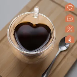 Thermo-Kaffeebecher HEART 240 ml / Transparent