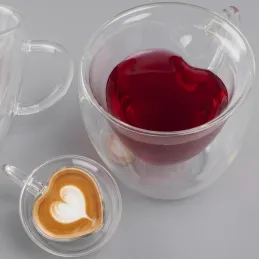 Thermo-Kaffeebecher HEART 240 ml / Transparent
