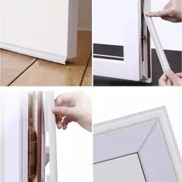 Selbstklebende Dichtung für Fenster und Türen 4000 mm / Weiß