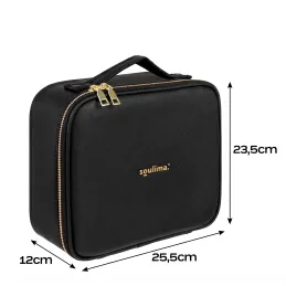 Kosmetiktasche mit LED-Spiegel GRANDIO / Schwarz