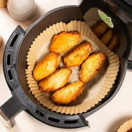 Set mit 50 runden Papier-Einlagen für die Fritteuse