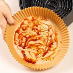 Set mit 50 runden Papier-Einlagen für die Fritteuse