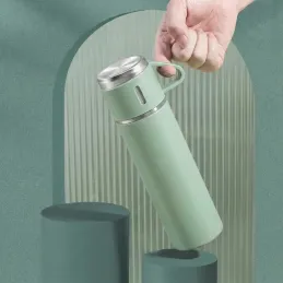 Design-Thermoskanne mit 3 Bechern 400 ml / Grün
