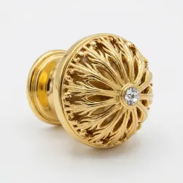 Knopfgriff VIVALDI / Glänzendes Gold mit Kristall