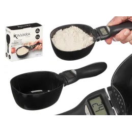 Küchen-Schöpfkelle mit LCD-Display und Waage XXL / Schwarz matt