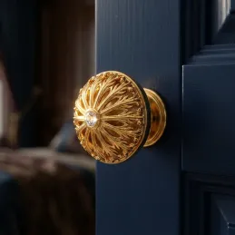 Knopfgriff VIVALDI / Glänzendes Gold mit Kristall