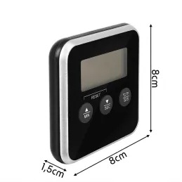 LCD-Lebensmittelthermometer mit Sonde und Magnet / Schwarz